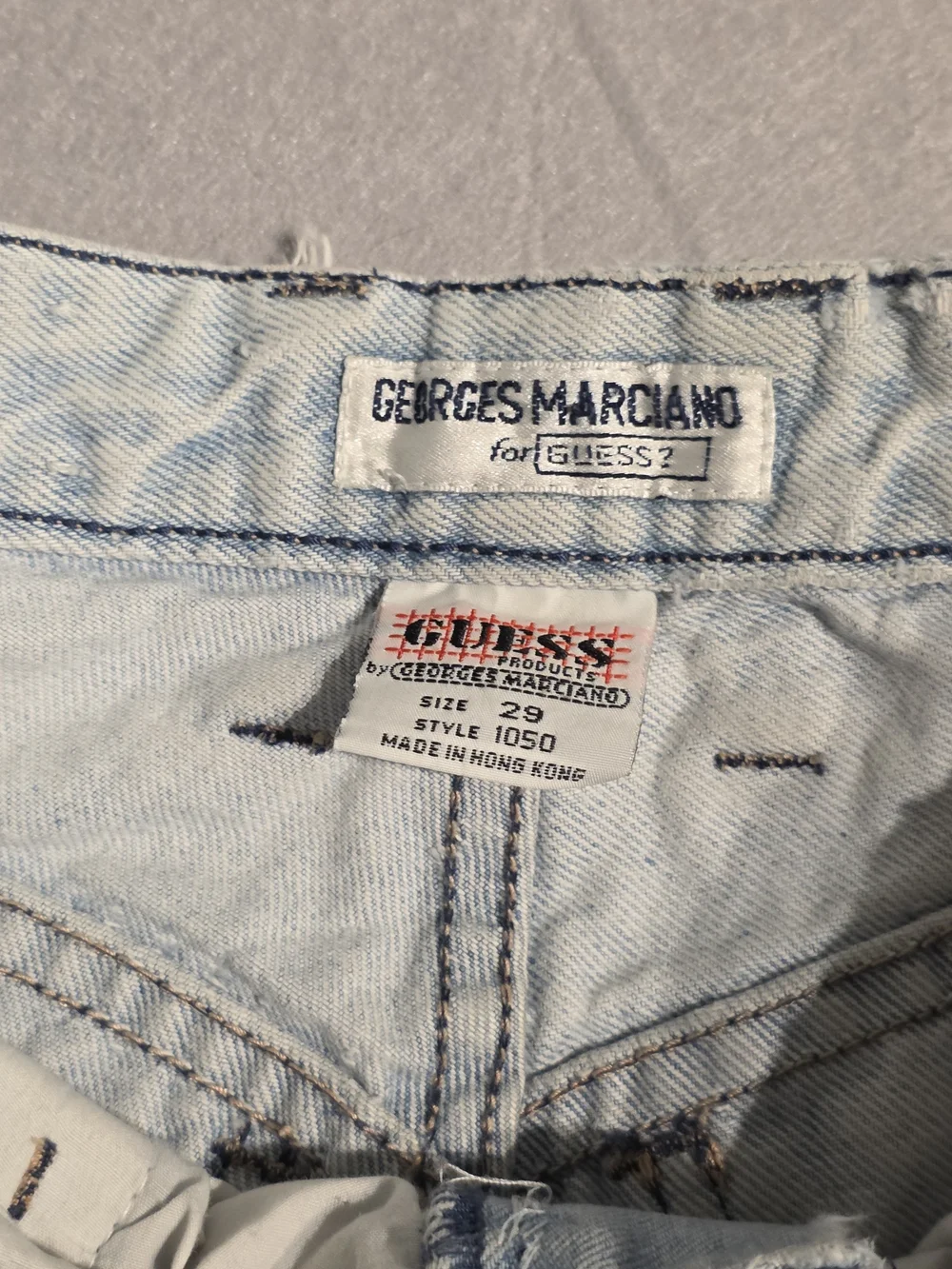 VINTAGE Guess Men's Light Blue Slim Jean Shorts Designed by Georges Marciano
